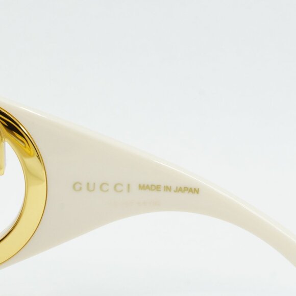 Gucci GG1255S 002 Butterfly Sunglasses - Ivory/Light Brown - Picture 6 of 10